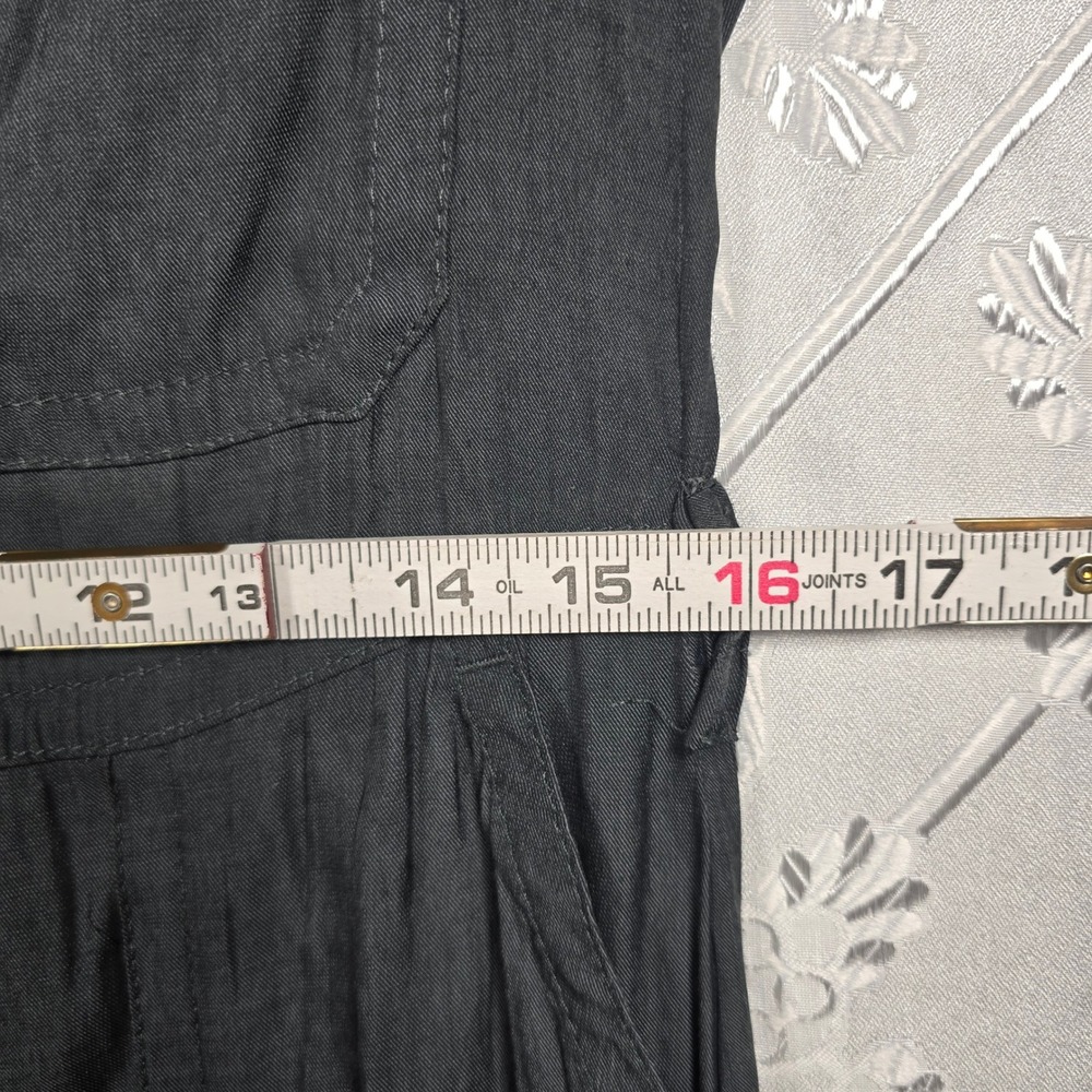 Banana Republic Petite XS Maxi Dress Black Sleeveless Button Front Career Casual - Picture 6 of 13